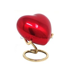 Classic Red Heart Keepsake Urn for Ashes, Memorial heart keepsake
