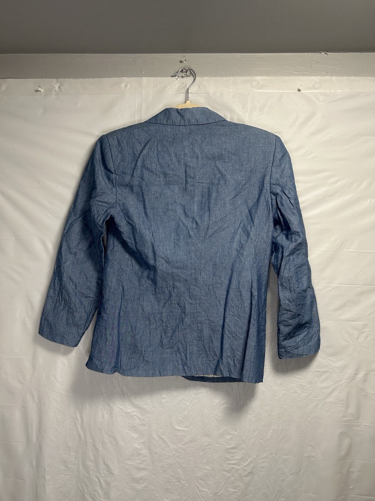 Theory Blazer Women’s 6 Blue Linen Cotton 2 Button Preppy Career Pockets Office