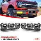 6pc For 2021-2022 2023 24 Ford Bronco Front Bumper LED Fog Lights 240W Combo Kit