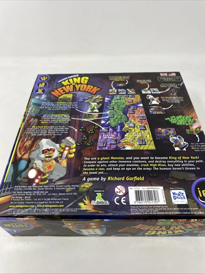 King of New York COMPLETE Iello 2014 Richard Garfield Monsters Manhattan Family - Image 2 of 4