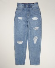 Lee Women's Tapered Jeans W24 L25 Blue Medium Wash