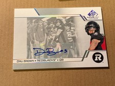 Dru Brown 2025 Upper Deck CFL Game Used Autograph Ottawa REDBLACKS
