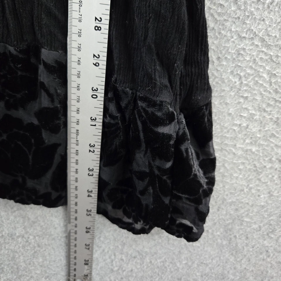 Knox Rose Women Dress L Black Nylon Rayon Floral Fit & Flare Bohemian Foto 3 de 4