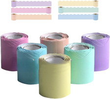 6 Rolls Bulletin Board Borders,Classroom Decor for Bulletin Board,Colorful Scall