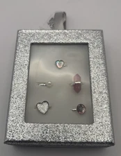 New Lot of 5 Silver Rings in Gift Box from Claire's