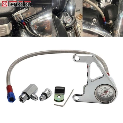 Chrome Oil Pressure Gauge Kit For Harley Twin Cam Touring Dyna Softail 1999-2017 - Bild 1 von 4