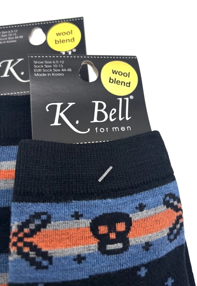 K. Bell 男式羊毛混纺图案正装袜,2 件装 — 第 3/4 张图片