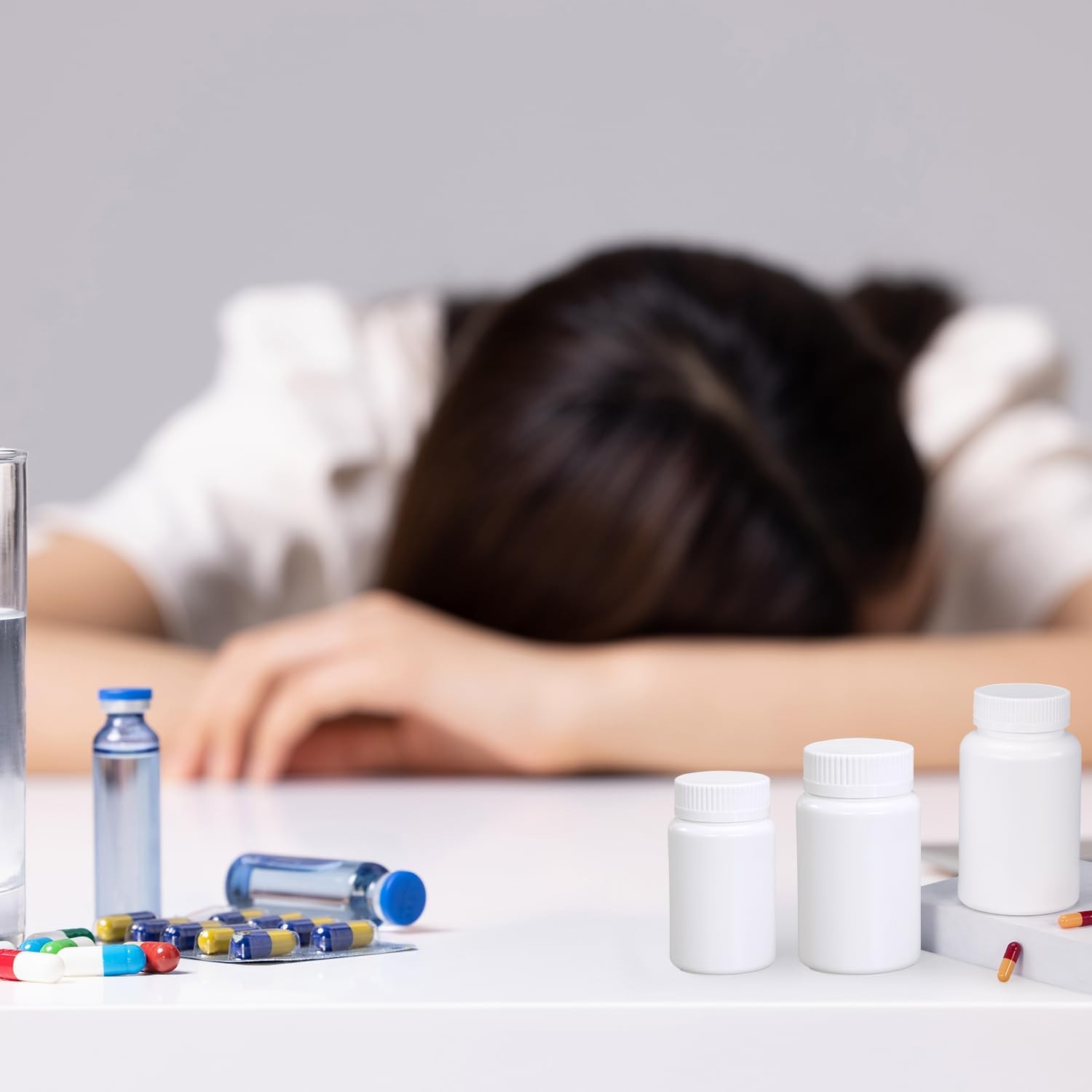 White Pill Bottle, Empty Medicine Bottles with ['50ml'], 