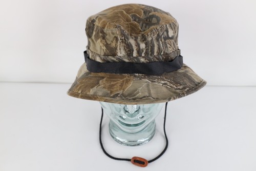 Vtg 90s Streetwear Distressed Canvas Realtree Camouflage Boonie Bucket Hat XL