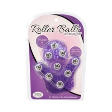 Hand Held 360-degree Roller Balls Full Body Massager Glove Purple