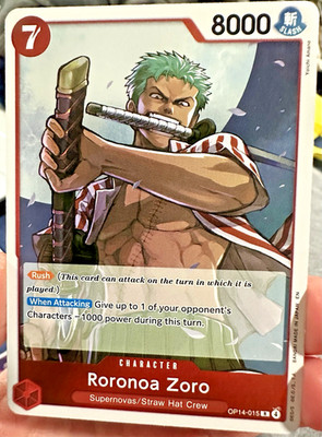 Roronoa Zoro OP14-015 One Piece Foil The Azure Sea's Seven NM