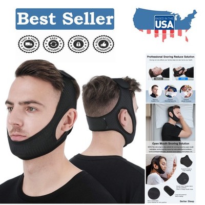 Adjustable Chin Strap for Snoring Relief -  Breathable Design for Comfort