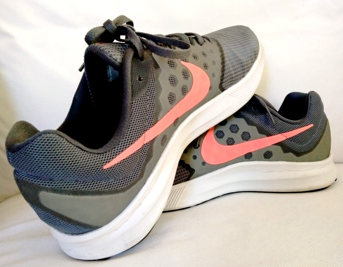 Nike Downshifter 7 Gray Lava Glow Sunset Running Shoes Women's Sz 12 RARE Size! image 6