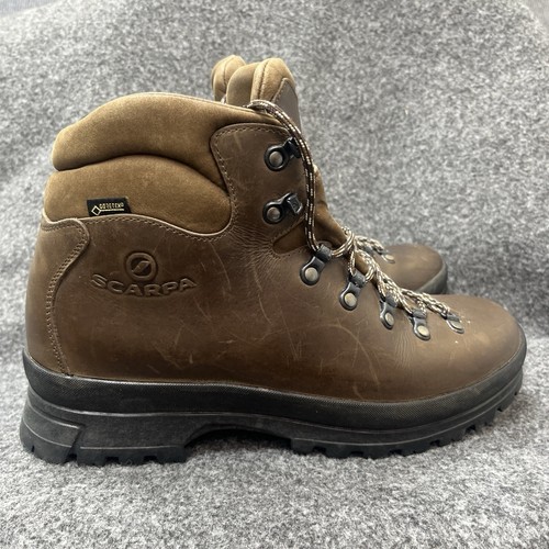 Scarpa Goretex men's boots size 42 Trek brown leather walking - Picture 3 of 22