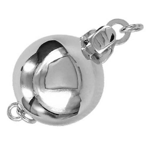Genuine 14K White Gold Pearl Bead Jewelry Necklace Bracelet Ball Clasp 6mm 8mm - Picture 2 of 6