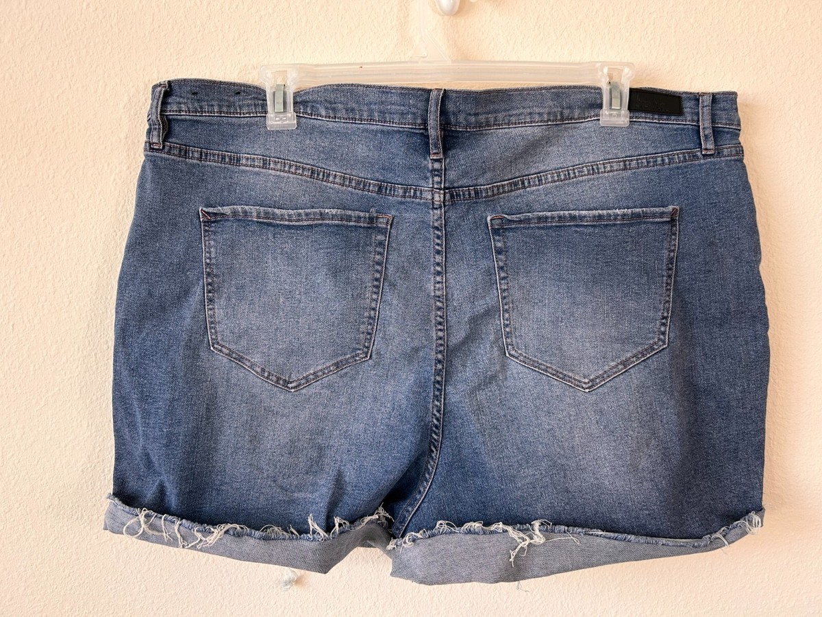 【Anyone more】Leon Damage Washing Short Denim Pants Nicole Miller Jeans shorts size 24 blue 5