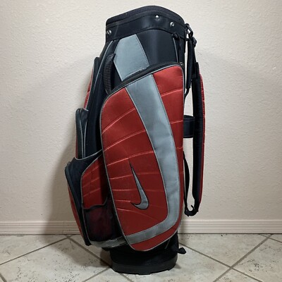 Nike Golf Red Cart Bag 14 Way Divider With Rain Cover | eBay