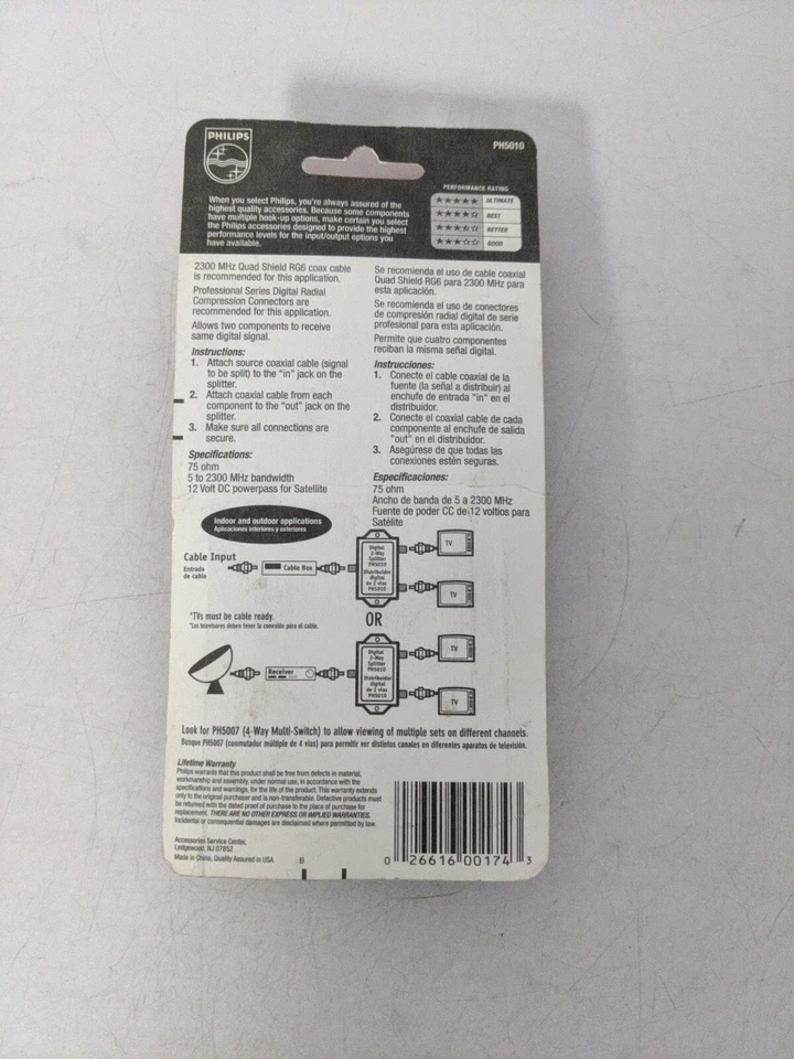 PHILIPS 2-WAY SPLITTER INDOOR/OUTDOOR 5-2300MHz - PH5010 - Image 4 of 4