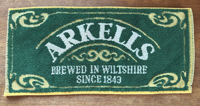 Vintage Arkells Beer Bar Runner Towel Matt Green & Yellow Wiltshire, Englan