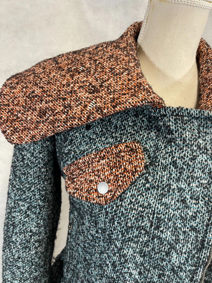 Jaqueta Carven Tweed Riders com zíper e cinto tamanho 40 - Imagem 4 de 4