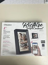 Aluratek 8" Digital Photo Frame Matte Black Wi-Fi Touchscreen 16 GB Auto Rotate