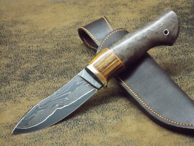 Coltello Da Caccia D.Uldanov San Mai Damasto – Lama In Acciaio Alto Tenore Di Carbonio, 63 HRC, Esclusivo Custom Russo