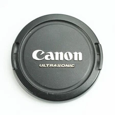 Canon Ultrasonic E-58mm - Black/Silver/Gold Plastic Snap-On Front Lens Cap