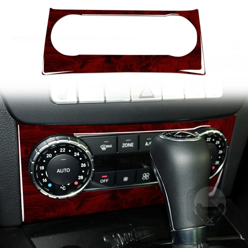 Central AC Button Control Cover Trim For Bnez C-Class W204 07-13 Red Wood Grain - Bild 6 von 10