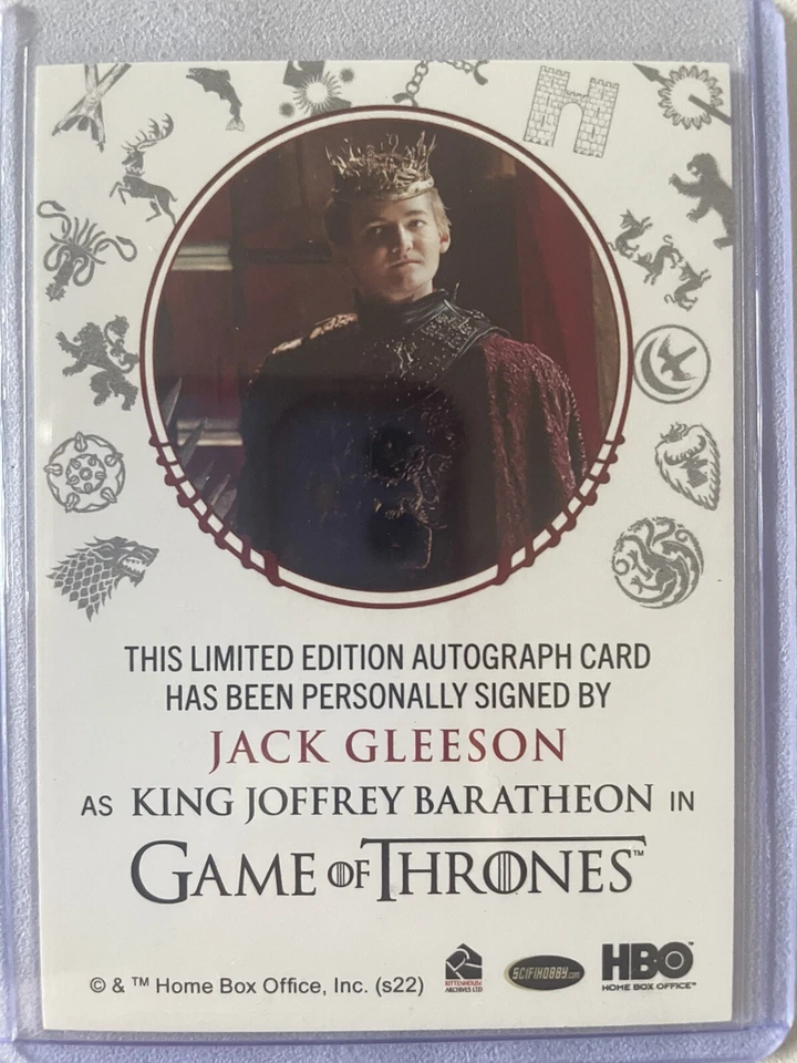 Game Of Thrones Complete Series V2 Jack Gleason Joffrey Autograph Red Sigil - Image 2 of 2