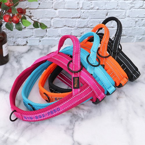 Embroidered Personalized Dog Harness Custom Name ID Reflective Mesh Vest No Pull - Picture 5 of 16