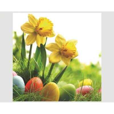 Ambiente Servietten 'Easter Starts' – 20 Stück, 3-lagig, 33x33 Cm Mit Küken & Osterglocken