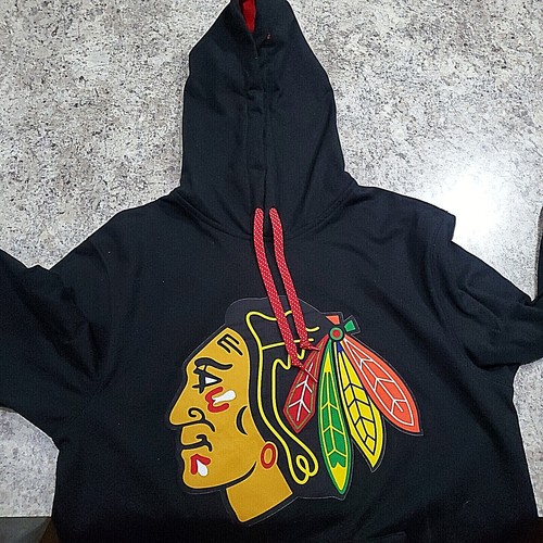 Suéter Chicago Blackhawks Hombres Pequeño Negro Hockey Deporte NHL Deportes Reebok Algodón - Imagen 6 de 11