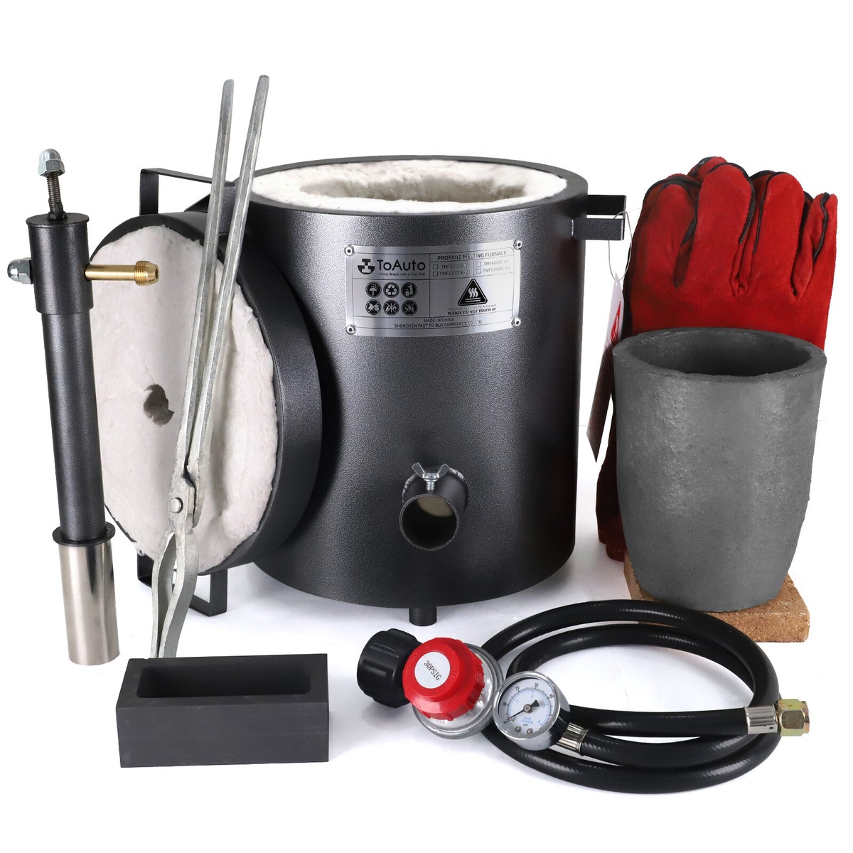 TOAUTO 12KG Propane Forge Gas Melting Furnace Foundry Kit Metal 