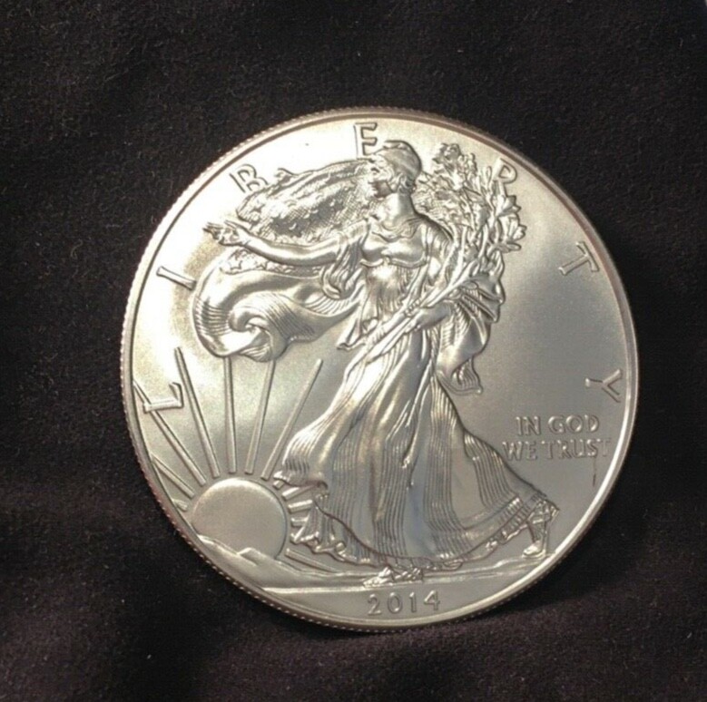 2014年 アメリカ シルバーイーグル 1oz 純銀 2014 American Silver Eagle Dollar Coin BU 1 oz .999 Fine Walking