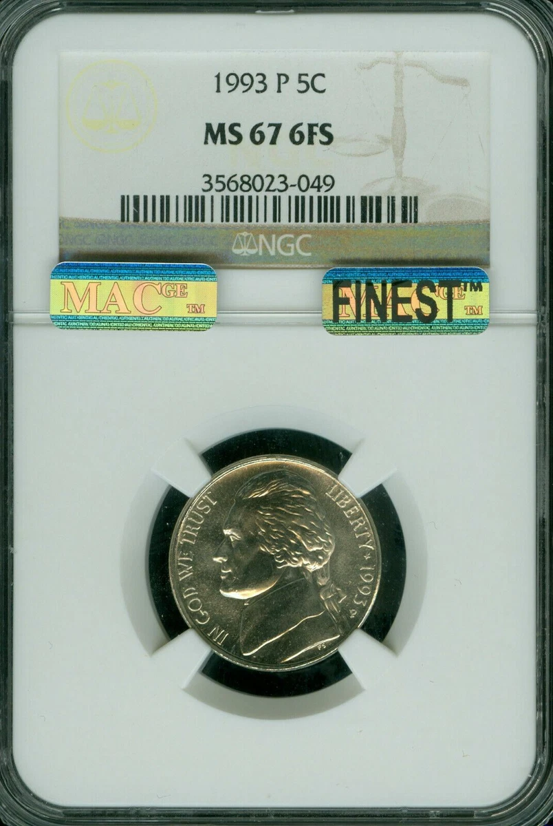 MS 67 Graded 1993 US Jefferson Nickels (1938-Now) for sale | eBay