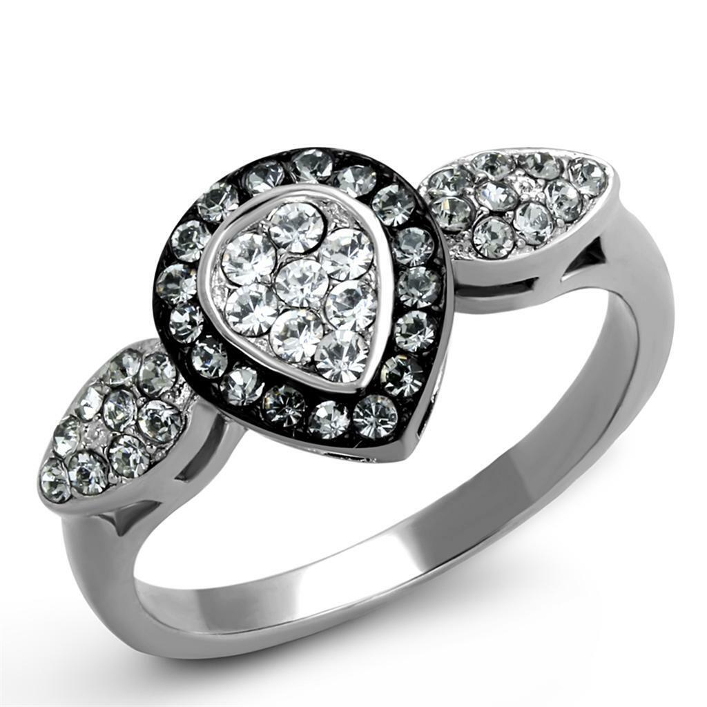 TK2136 - Two-Tone IP Black Stainless Steel Ring with Top TK2136 - Two-Tone IP Black Stainless Steel Ring with Top