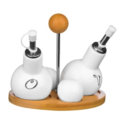 Acense Keramik Gewürz Set, Salz und Pfeffer Shaker, Öl & Essig Flaschen