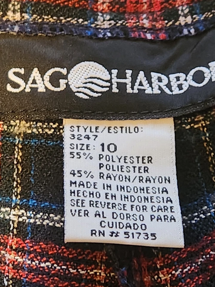 Pantalones Cortos De Colección Sag Harbor Para Mujer Talla 10 Vestido A Cuadros Rojo/Blanco/Azul Foto 4 de 4