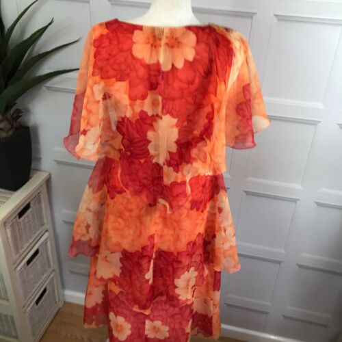 Ladies Orange Shade Special Occasion Layered Dress 30in Chest - Picture 9 of 12