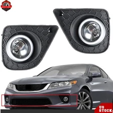 Pair of Fog Lights Bumper Lamps w/Cover Kits For 2013-2015 Honda Accord Coupe