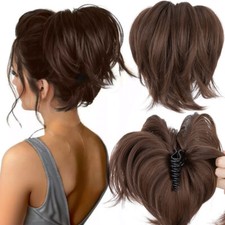 US Messy Bun Hair Piece Bendable Claw Clip in Ponytail Extension Women Pony Tail