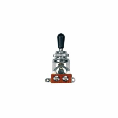 BOSTON Toggle Switch, 3-Weg-Schalter, offen, chrom, schwarzer Knopf