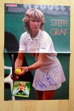 Steffi Graf Autogramm signed 28x42 cm Poster gefaltet