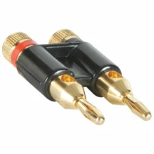 Dual High Quality Gold Plated Speaker Banana Plugs, Black fits 12 to 18 AWG wire