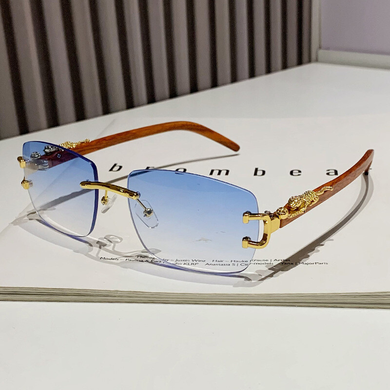 Fashion Rimless Square Sunglasses Mens Women Retro Hip Hop  display picture 1