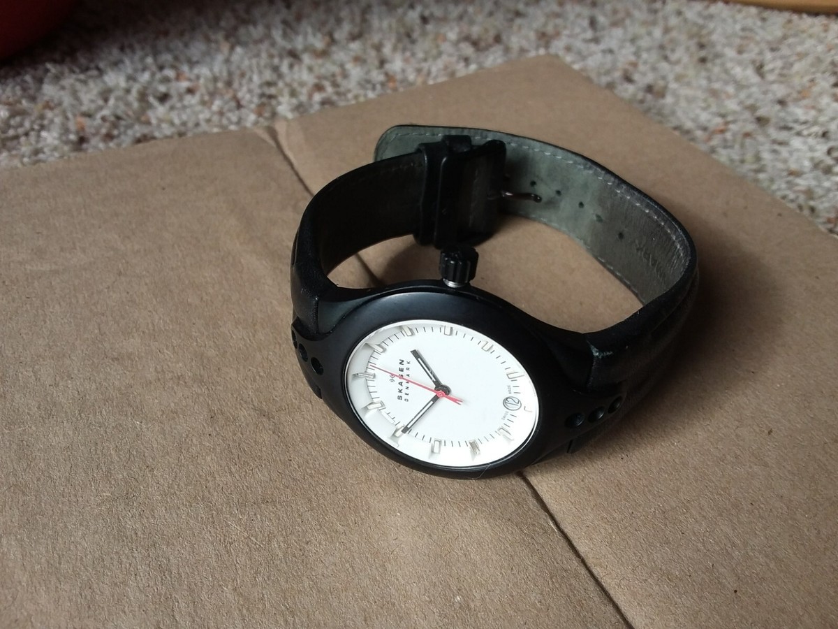 Skagen Swiss Team CSC Titanium Leather Band Wrist Watch Denmark 