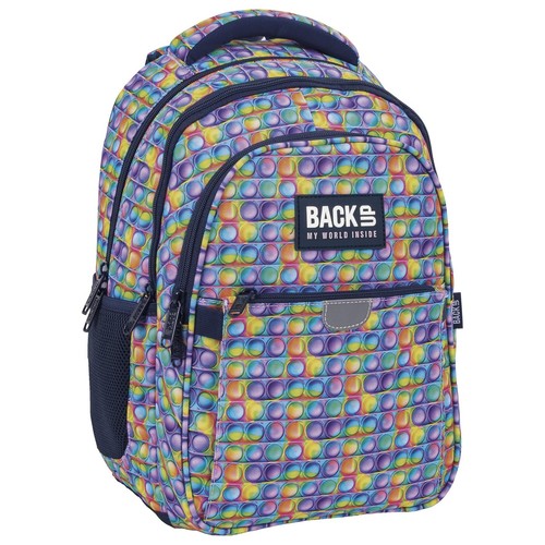 Sac à Dos Scolaire BackUP 4 Model R 68 - Motif Pixel 3D Multicolor - Grow With Me