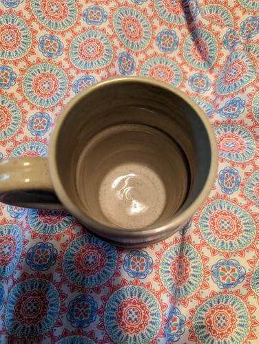Sackets Harbor NY Williamsburg Pottery Coffee Tea Mug Glazed Tan Speckled Floral - Picture 10 of 12