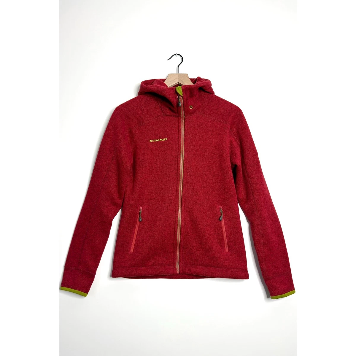 MAMMUT Arctic Hooded Fleece Jacket Full Zip Midlayer Hoodie Red