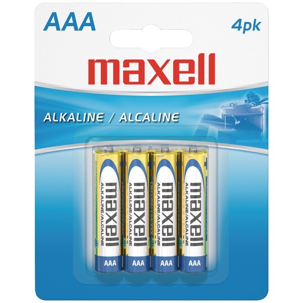 Maxell LR034BP AAA Alkaline Batteries 4-Pack Carded
